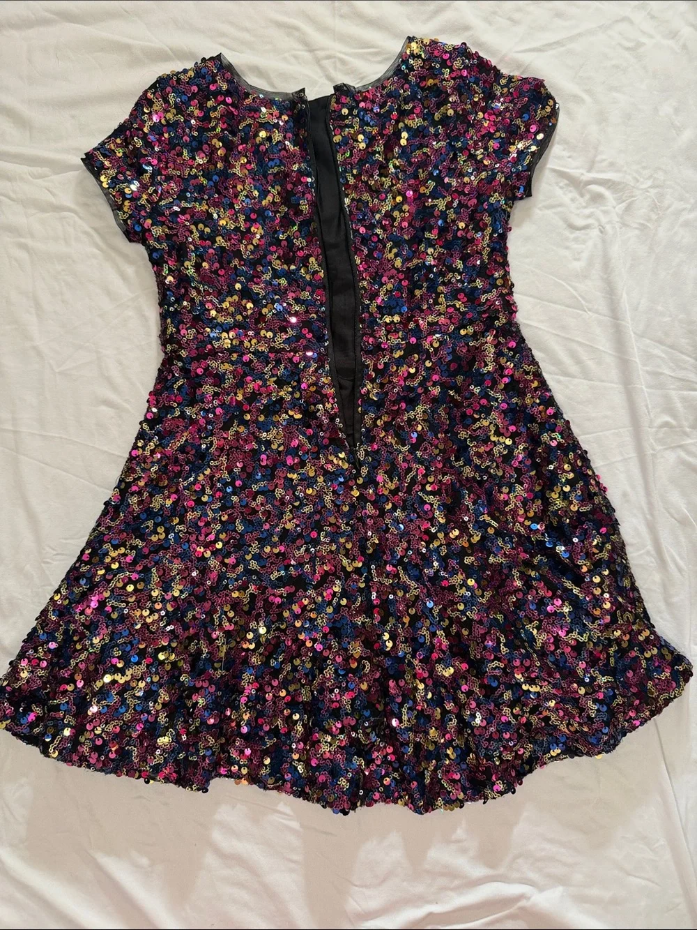 GAP Girls Sequin Dress in Fuchsia and Multicolor